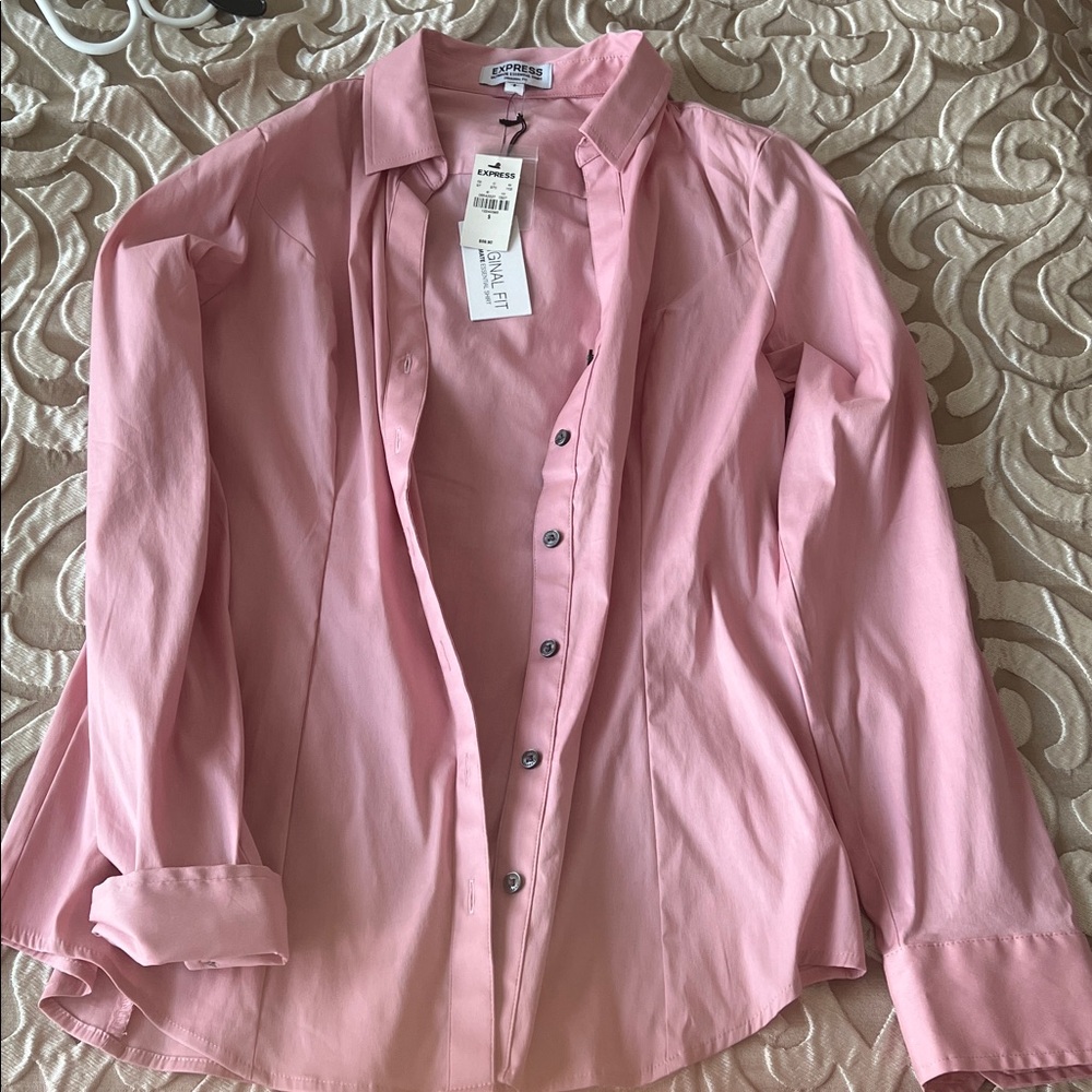 Express Pink Button Down Shirt